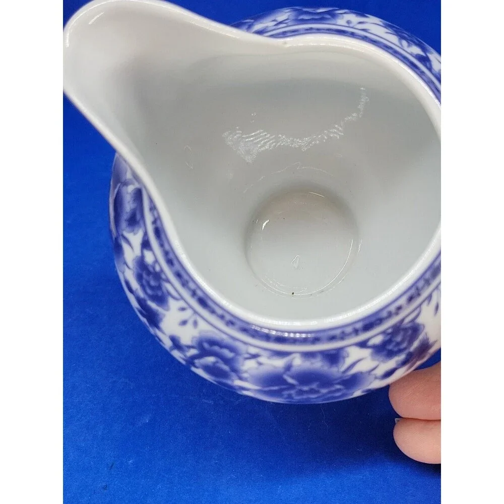 Baum Brothers Formalities Blue Rose Coffee Pot  Sugar & Creamer Set